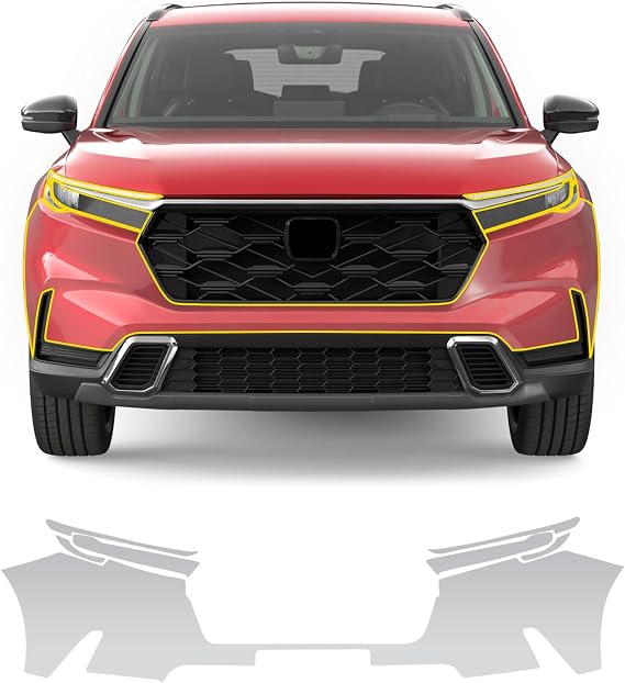 for Honda CRV CR-V 2023-2024 Precut TPU PPF Car Paint Protective Wrap Film Kit, Glossy Clear Invisible Self-Healing PPF Film for Car,Exterior Scratch for Honda Protector Accessories(Front Bumper)
