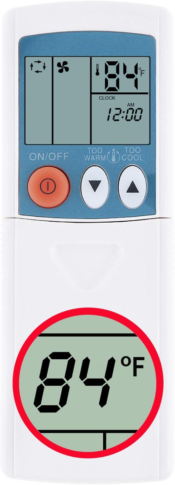 Replacement Remote Control for Mitsubishi MSZ-D30NA MSZ-D36NA MSY-D30NA MSY-D36NA MUY-D30NA MUY-D36NA MFZ-KA25VA MFZ-KA35VA MFZ-KA50VA MLZ-KA25VA MLZ-KA35VA Air Conditioner Display in Fahrenheit -U