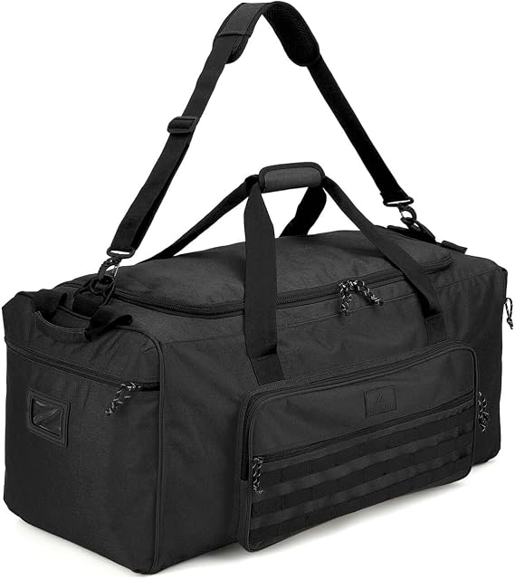 125L Extra Large Travel Duffle Bag for Men Women Heavy Duty Tactical Duffel Bag with Shoulder Strap Weekender Overnight Trip Big Sports Gym Equipment & Workout Bag for Military, Black