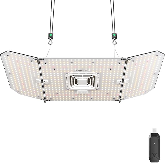 VIVOSUN AeroLight Wing AW200SE 200W LED Grow Light with Fan & Smart Control | Includes GrowHub E25 & E42A compatibility, App control, covers 3x3/4x4 ft