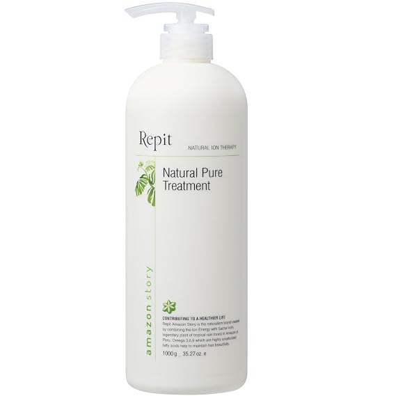 Repit Natural Pure Treatment, Hair Conditioner 33.81oz Contains Sacha Inchi, Omega 3.6.9 for Restore Dry and Damaged Hair and Frizz Control, Smooth and Sleek-Sulfate | RepitUSA