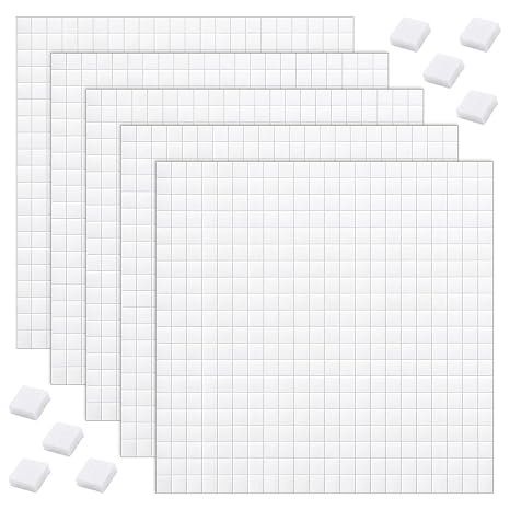 5 Sheets Foam Adhesive Squares, 2000PCS Double Sided Self Adhesive Foam Tape Precut Squares Strips FoamTape for Crafts Office Supplies DIY Crafting Scrapbook