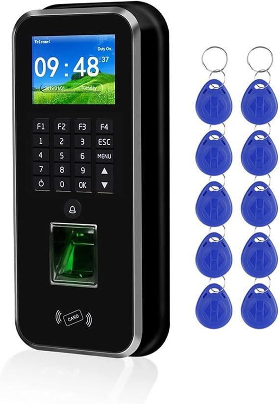 Clocking in Machine, RFID Access Control System Realand 2.4inch TCP/IP/RS485 Biometric Fingerprint Time Attendance Machine Employee Check-in Recorder for Employees