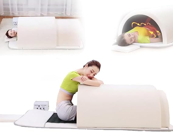 Portable Professional Far Infrared Home Sauna Dome 360 Degree Complete Coverage Personal Sauna Capsule with Pillows,Personal Lightweight Sauna for Relaxation & Wellness White