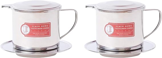 Vietnamese Coffee Filter Maker Press. Screw Down Phin Made in Vietnam. Authentic (2, Medium (8 oz))
