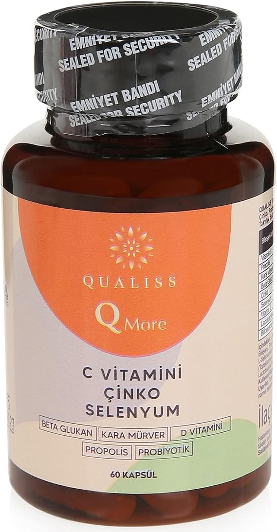 QUALISS Q More 60 Kapsül Vitamin C - Vitamin D, Propolis, Probiyotik, Çinko, Selenyum içeren Takviye Edici Gıda