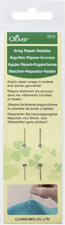 Clover Snag Repair Needles, Silver 2 Count