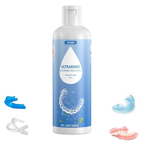 BCOM Ultrasonic Retainer Cleaner Solution & Jewelry Cleaning Liquid, 4 oz