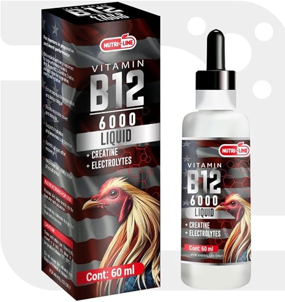 B12 6000 Poultry Vitamin for Chickens & Roosters Supports Energy - Nutri-Line 60 ml