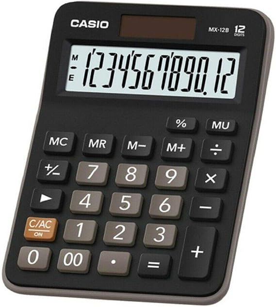 Casio Mx-12B-Bk-W-Dc Casio Econonic Calculator, Black