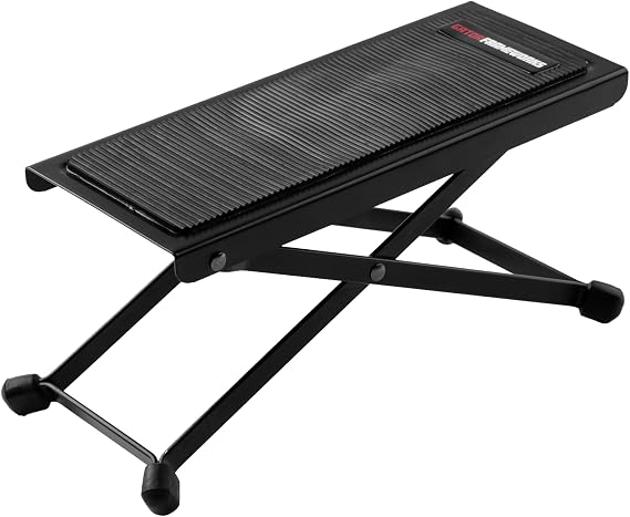 Gator Frameworks Ergonomic Guitar Foot Rest with 5 Height Settings | Rubberized Foot Pad for Comfort & Stability Compact Design Perfect for Travel & Gigs (GFW-GTR-FOOTREST)