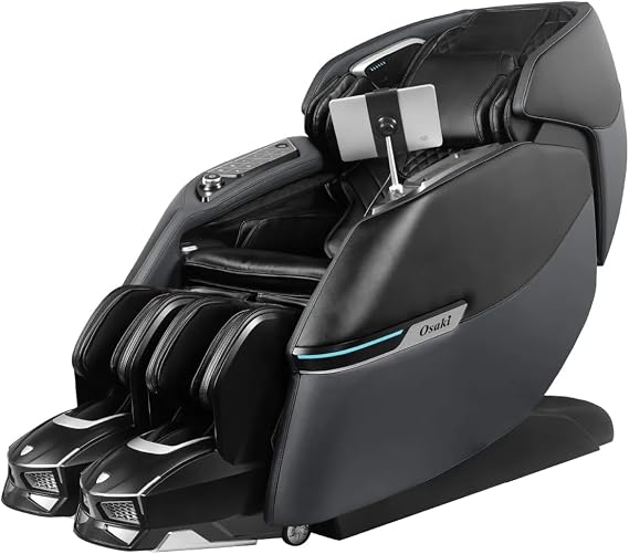 Osaki Trion Flex Duo 4D+3D SL Flex Track Massage Chair with Intelligent Health Detection, Smart Voice Control, Black