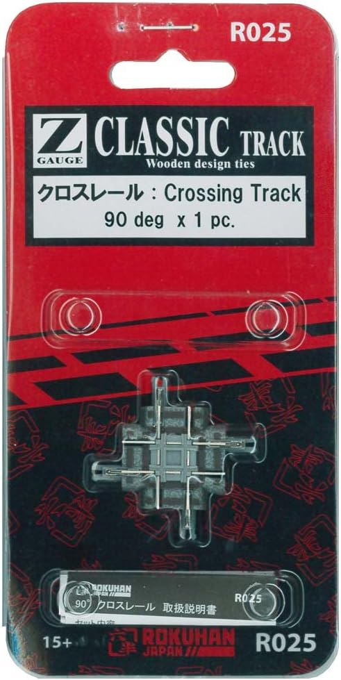 ロクハン Zゲージ R025 クロスレール 90°1本入り