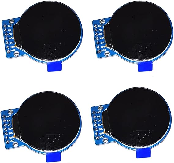 4 Pcs 1.28 Inch TFT LCD Display Module Round RGB 240 * 240 GC9A01 Driver 4 Wire SPI Interface 240x240 PCB for Arduino