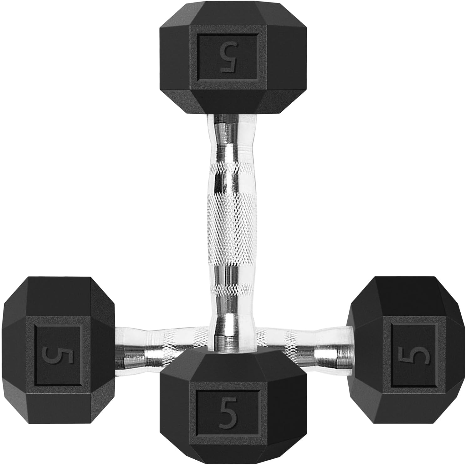 Balelinko Rubber Grip Coated Dumbbell Casting Iron Weight Non-Slip Handle - 1.4-45.4 kg for Exercises - Strength Training Equipment - Home Sports Accessories - Full Body Workout - Muscle Building