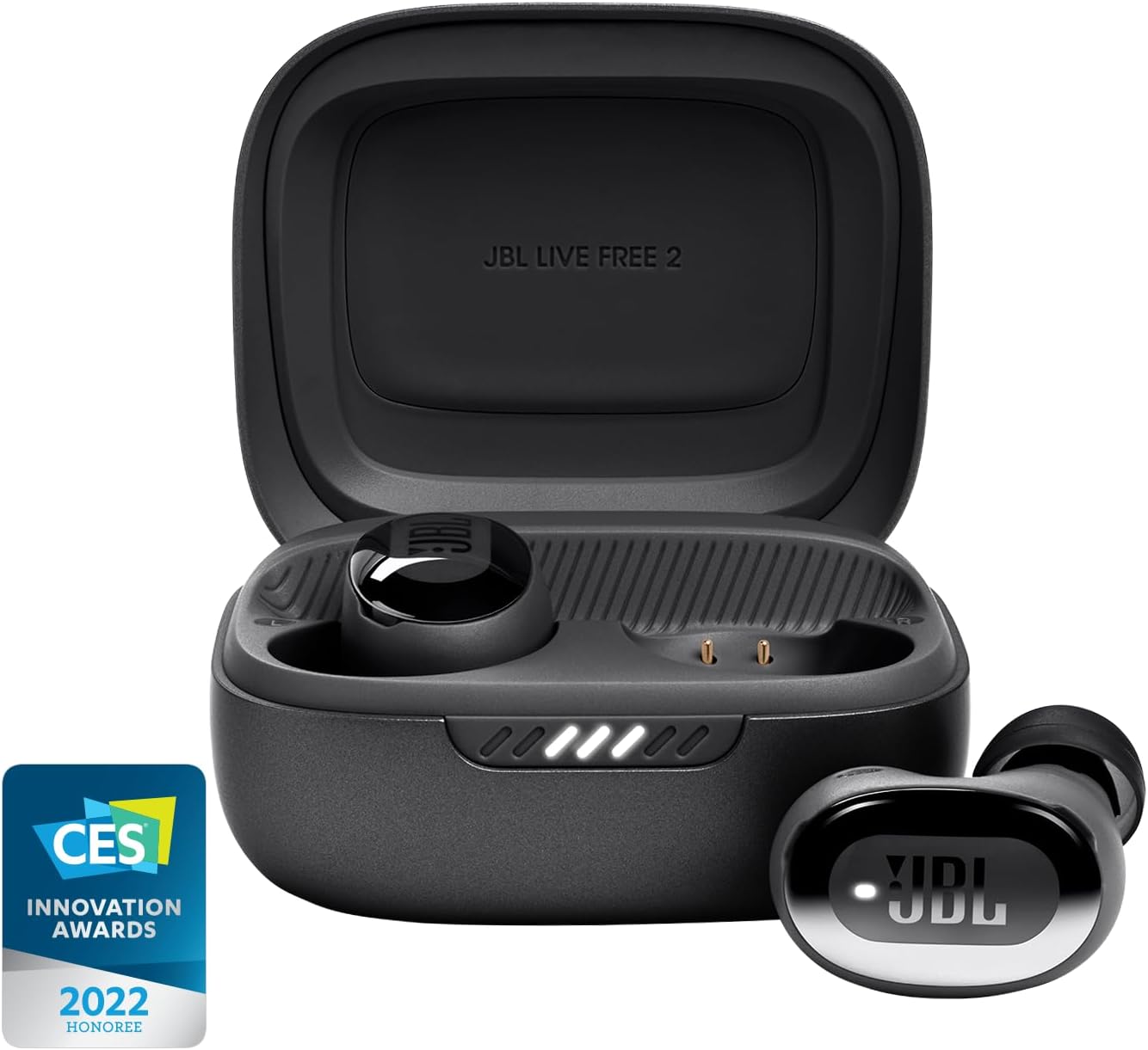 JBL Live Free 2 - True Wireless Noise Cancelling Earbuds, Up to 35hrs of Playtime, 6 mics for Perfect Calls with Zero Noise, IPX5 Waterproof, Oval Tubes for Better Comfort, Isolation, bass Black