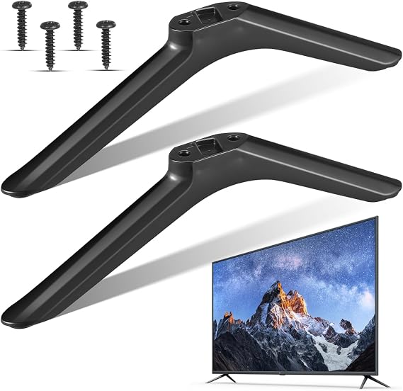 SOLUSTRE Universal Tv Stand Legs Replacement with Screws Stable Tabletop Base Pedestal Feet for Smart Tvs Monitors Projectors Anti-Slip Design for Living Room Bedroom