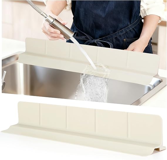 23 inches Silicone Kitchen Sink Splash Guard - Non-Slip Strong Suction, Durable & Easy-to-Clean Water Protector for Mess-Free Cooking & Dishwashing | Fits Most Sinks, Ideal for Home Kitchen