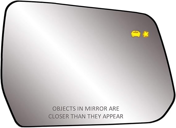 Passenger Side Heated Mirror glass w/backing plate, Traverse, BSDS, RH