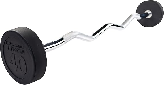 Body-Solid (SBZ40) Rubber Coated Fixed Weights Straight Barbell Bar for Weightlifting Exercise Bodybuilding Strength Training, 40lb (Midnight Black)