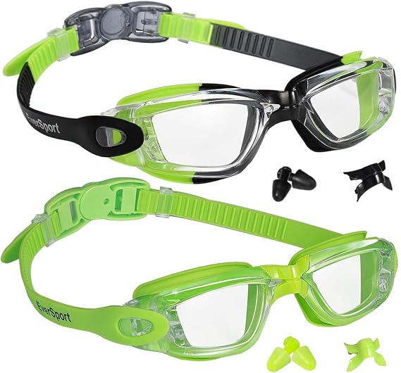 EverSport Kids Swim Goggles 2 Pack Anti-Fog Anti-UV Youth Boys Girls 4-16