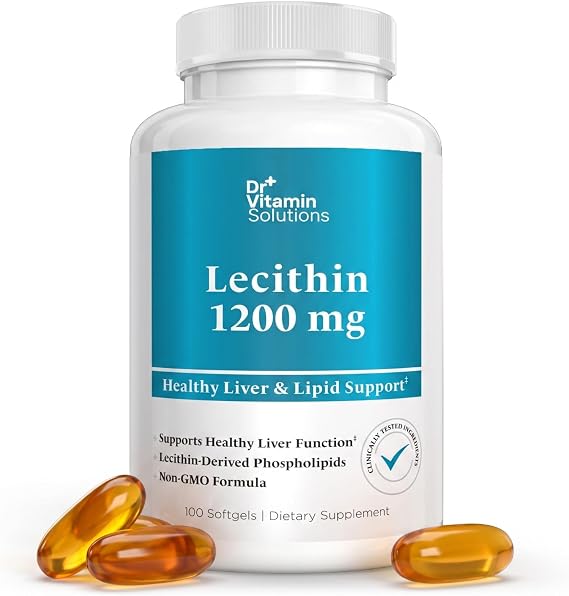 Soy Lecithin 1200 mg Phosphatidylcholine Supplement, Non-GMO, Brain Health