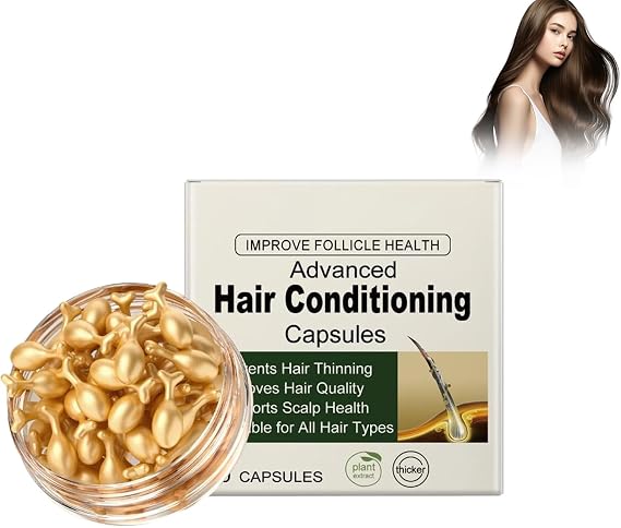 Hair Oil Hair Care Capsules, Pack of 30 Hair Serum Capsule Hair Treatment Serum Care and Repair Damaged Hair, Hair Vitamin Oil Capsules Hair Oil for Repair and Conditioning of Hair