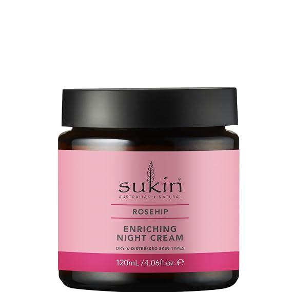 sukin Rosehip Enriching Night Cream for Women - 4.06 oz Cream