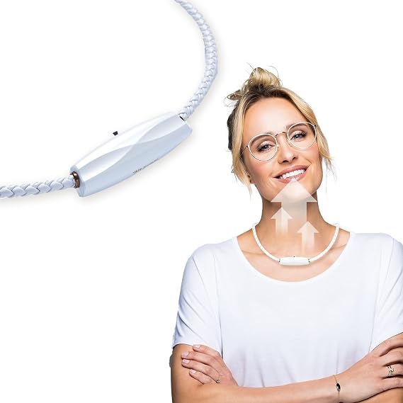Airvida M1 Wearable Air Purifier Necklace (White,17.7inches) Personal Ionic Air Cleaner with 3 Modes, Up to 99% Pollutant Reduction, Ultra-Light 20g, Silent, Titanium Necklace & Clip