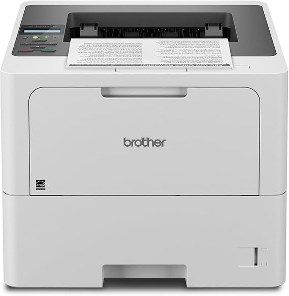 Brother Laser Printer, Monochrome Duplex Wireless Printer, HL-6210DW | 520-sheet tray, 100-sheet multipurpose feed, Gigabit Ethernet, and dual-band wireless for a black and white printer