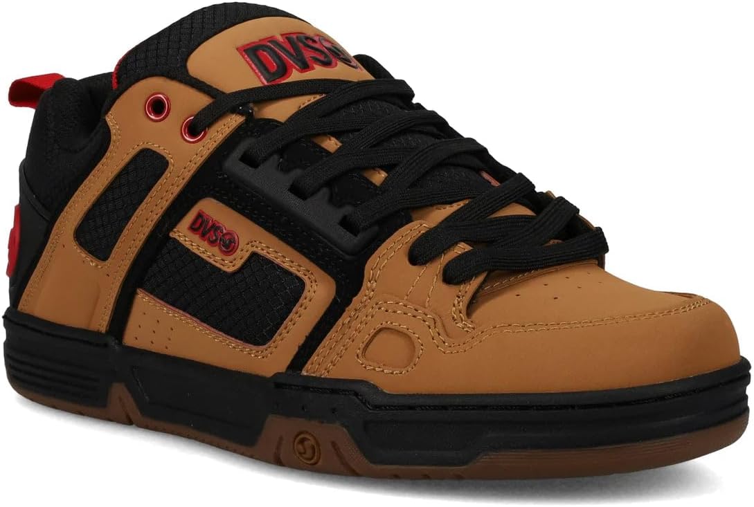 DVS Men's Comanche Skateboarding Shoe, TanBlackRed, 5 UK