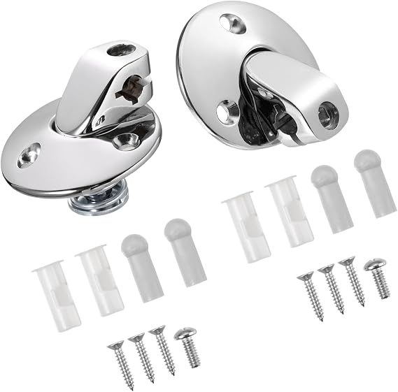 2 Pair Sunvisor Support Brackets Kit Replace 7790753 for Buick for Chevrolet for Pontiac for Oldsmobile 1964-1973 Chrome W/Screws Bushing Tips for Coupe Sun Visor Replacement