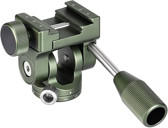 SUNWAYFOTO 2-Way Pan Tilt Head Arca/RRS/Picatinny Compatible, Green, Camera, Binoculars, Monoculars, Smartphone, Tablet, Tripod Mount