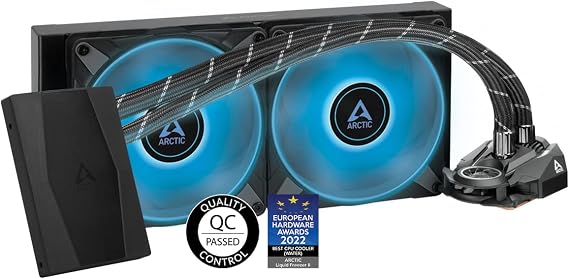 ARCTIC Liquid Freezer II 280 RGB (Incl. Controller) - Multi-compatible all-in-one CPU AIO water cooler with RGB, efficient PWM-controlled pump, fan speed: 200-1900 RPM, LGA1700 compatible - Black