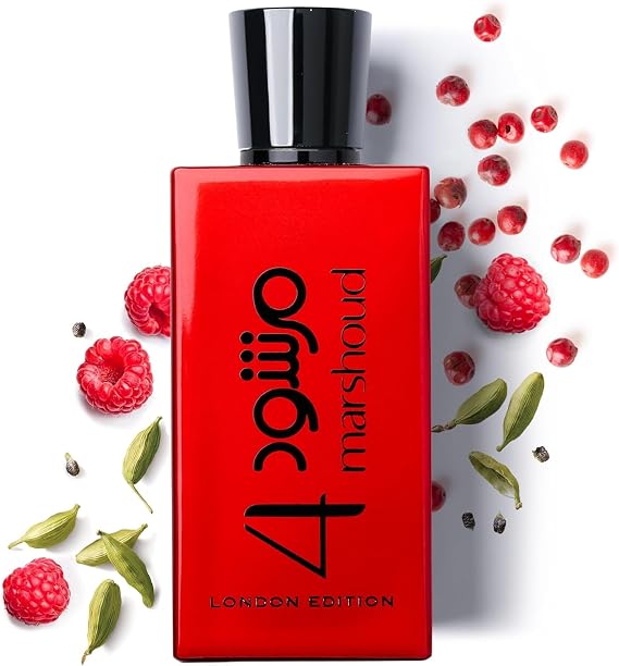 Atyab Al Marshoud - Marshoud 4 (Red) Eau de Parfum 100ml, Luxurious Unisex London Edition Arabic Perfume for Men & Women with Amber, Pink Pepper, Cardamom, Raspberry - Long Lasting Perfume for Women