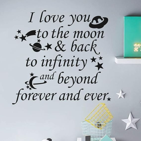 Starry Sky Wall Decals Playroom Moon Sun Art Vinyl Cute Stickers Room Nursery Decor I Love You to The Moon