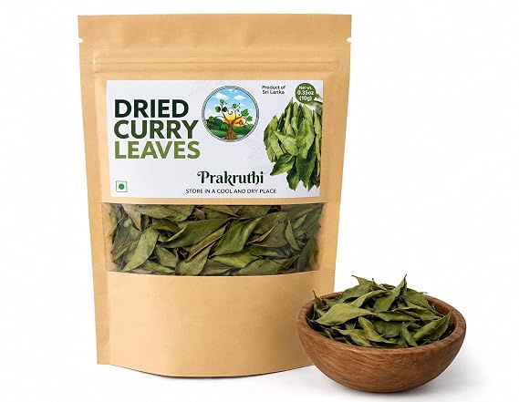 Dried Curry Leaves, Whole Air-Dried Kari Patta, 0.35 oz (10 g)