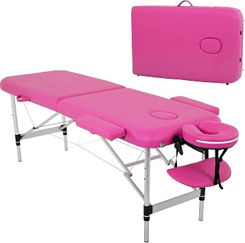 BestMassage Aluminium Massage Bed Portable Massage Table 24 inch Wide Lash Bed Height Adjustable 2 Folding Spa Table with Non-Woven Bag for Spa Footmassage Facial CareSpa Tattoo