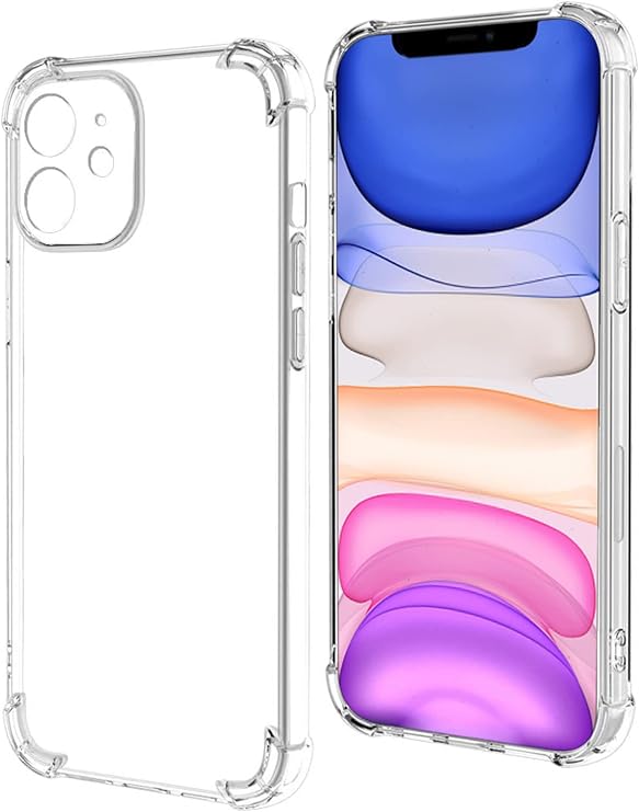 KZY Contact Transparent Airbag Antishock Silicone Case with Cover Camera Protection Compatible with Apple KZY Contact iPhone 11 Transparent