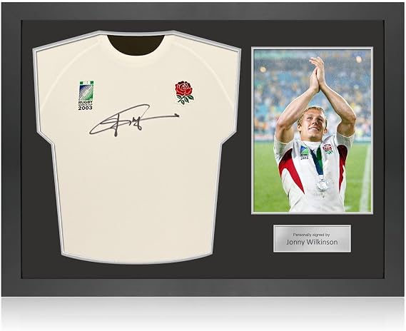 Jonny Wilkinson Signed Commemorative Champions '03 England Rugby Shirt. Icon Frame