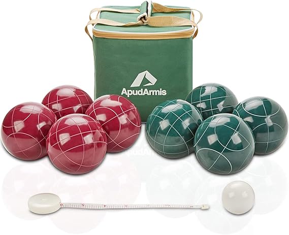 ApudArmis 107mm Bocce Ball Set, Boccia Outdoor Lawn Yard Game for Family
