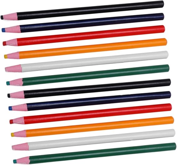 ARTIBETTER 12pcs Fabric Chalk Markers Set for Sewing Quilting and Crafting High-Precision Erasable Tailor Chalk Pencils for Accurate Marking on Fabrics
