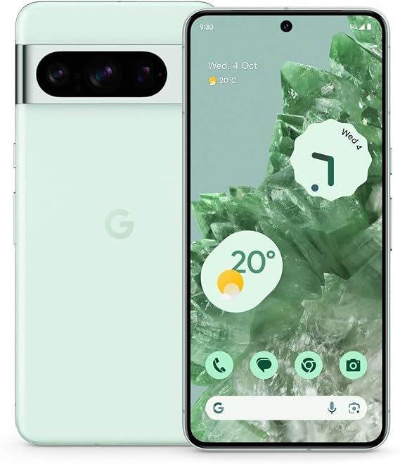Google Pixel 8 Pro - Unlocked Android Smartphone with Telephoto Lens and Super Actua Display - 24-Hour Battery - Mint - 128 GB