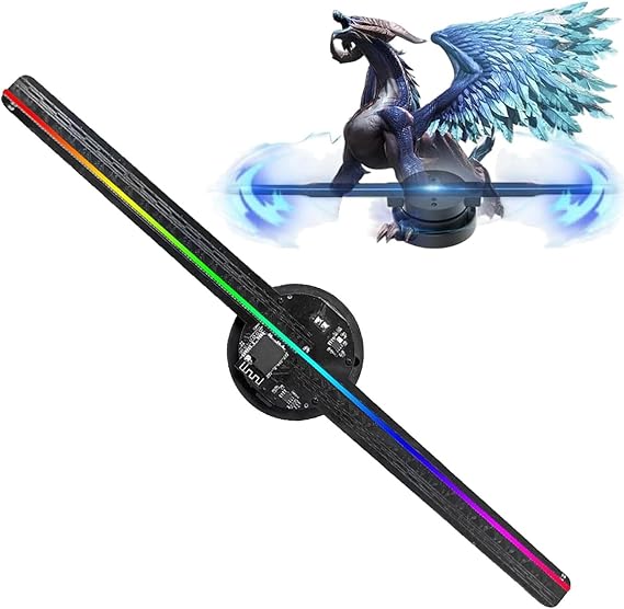 16.5" 3D Hologram Fan Projector, 3D Hologram Device, Holographic Fan with 224 LED Light Beads for Shop, Christmas, Halloween Party Advertising Display Events,1PC