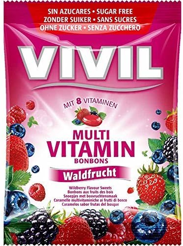 VIVIL Sugar Free Wild Berry Flavour Multi Vitamin Sweets 60g by Vivil