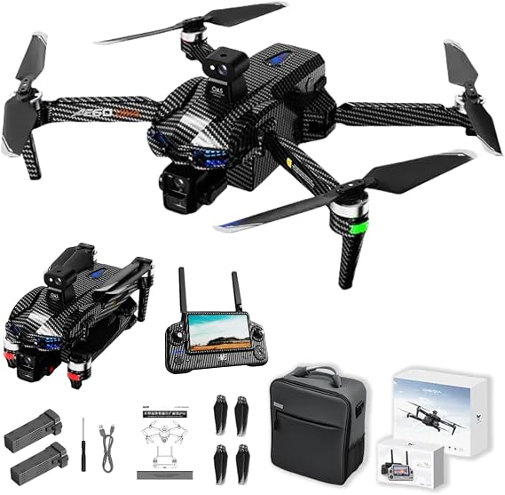 Drones with Camera for Adults 4k,7.2" Screen Remote Control,3-Axis Gimbal Stabilization,Auto Return,2 Batteries for 100-Min Max Flight Time,Carbon Fiber (Black)