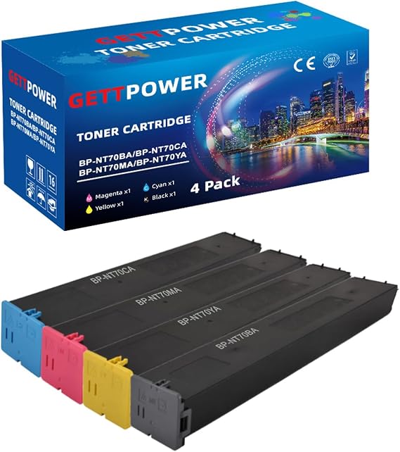 BP-NT70BA BP-NT70CA BP-NT70MA BP-NT70YA Toner Cartridge, Premium BP-50C26 BP-50C31 Toner Compatible Replacement for Sharp BP-70C36, BP-70C45, BP-70C55, BP-70C65, BP-50C36, BP-50C45, BP-50C55