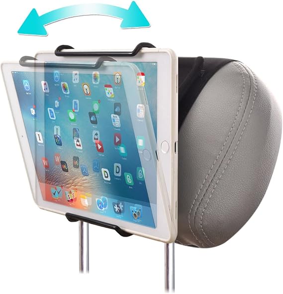 Angle Adjustable Car Headrest Mount Holder for iPad | Compatible with Galaxy tablets, Tablets | Universal Fit | Glare reduction | Comfortable grip | Durable construction