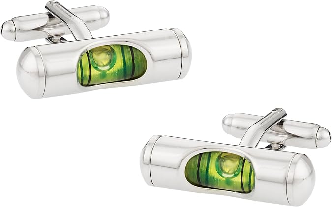 Cuff-Daddy Working Green Level Cufflinks Gift Boxed For Carpenter, Handyman, Engineer, Tradesman in Presentation Gift Box