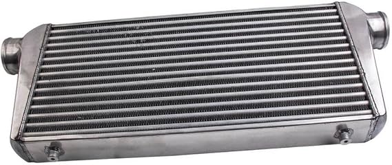 Universal Front Intercooler 600x300x76mm with 3 Inch Inlet Outlet Black Finish(Silver)